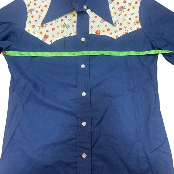 Vintage Western Wrangler Flower Print Long Sleeve Bottom Up Shirt Size Small - Picture 2 of 5